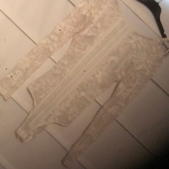 Charlotte Russe Tops - White Lace Body Suit Charlotte Russe Tops - White Lace Body Suit